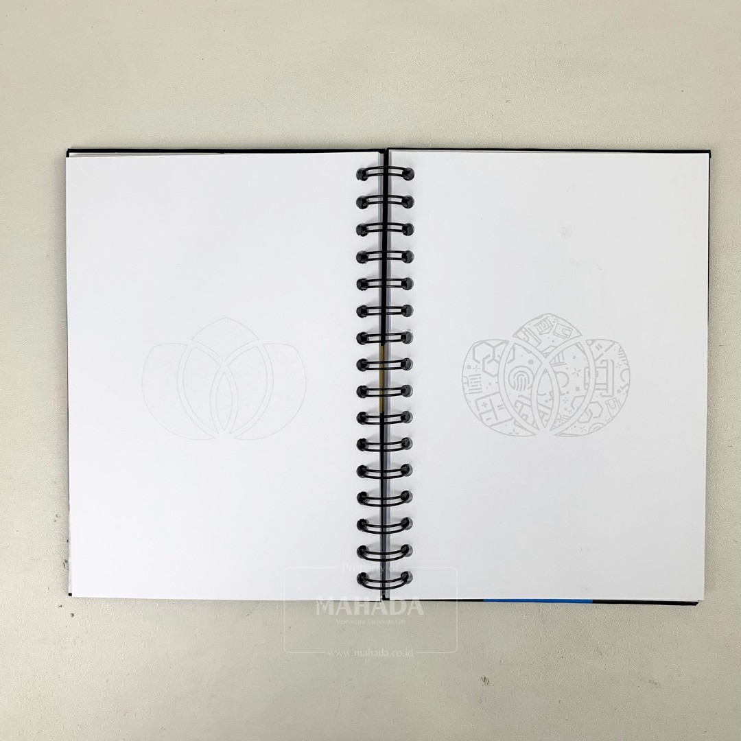 Buku Agenda Berbahan Hardcover Dengan Ring Desain Logo Perusahaan (7)