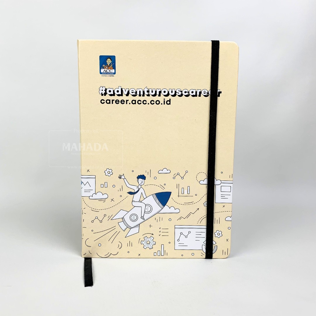 Buku Agenda Berbahan Hardcover Dengan Pengunci Karet Desain Grafis Custom (4)