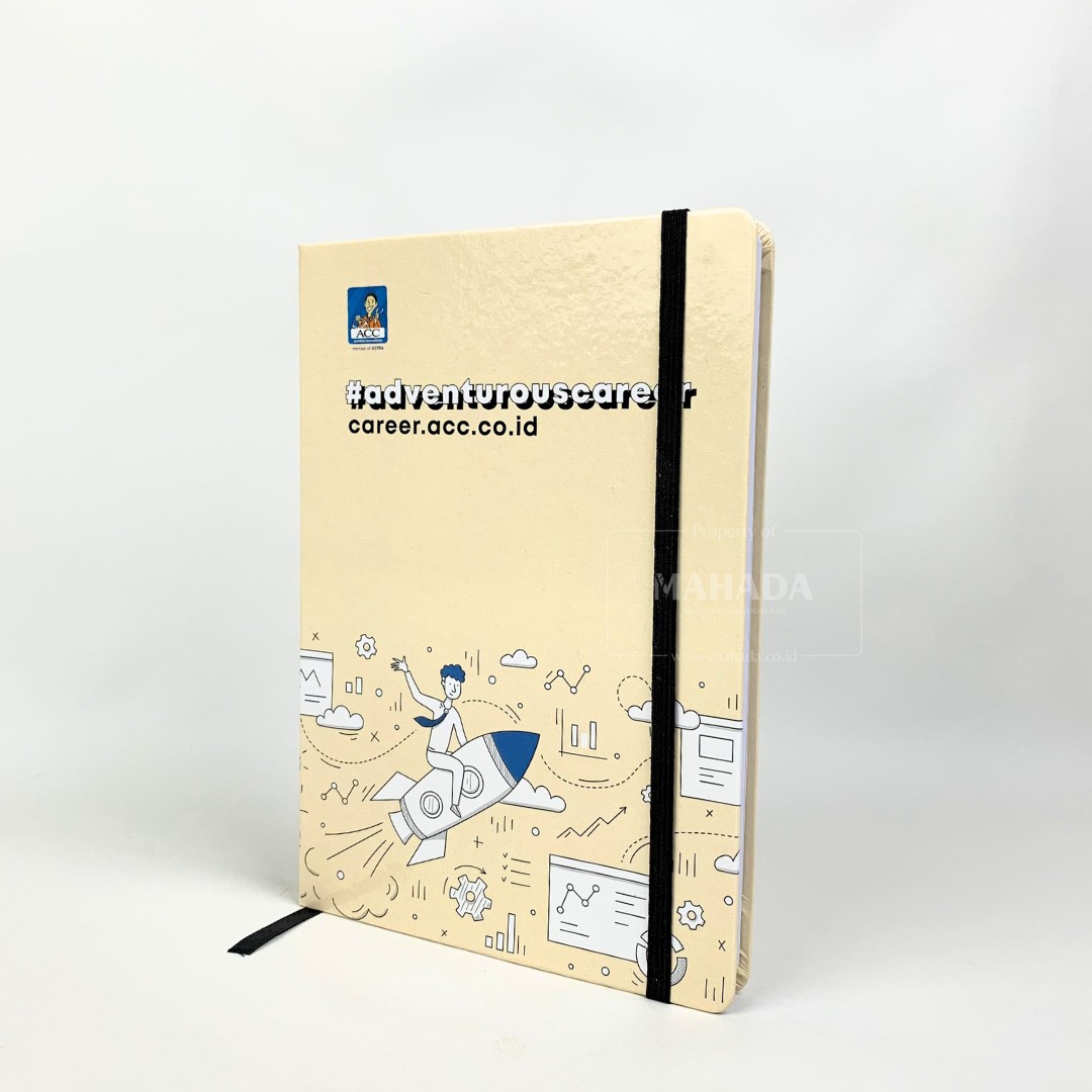 Buku Agenda Berbahan Hardcover Dengan Pengunci Karet Desain Grafis Custom (5)