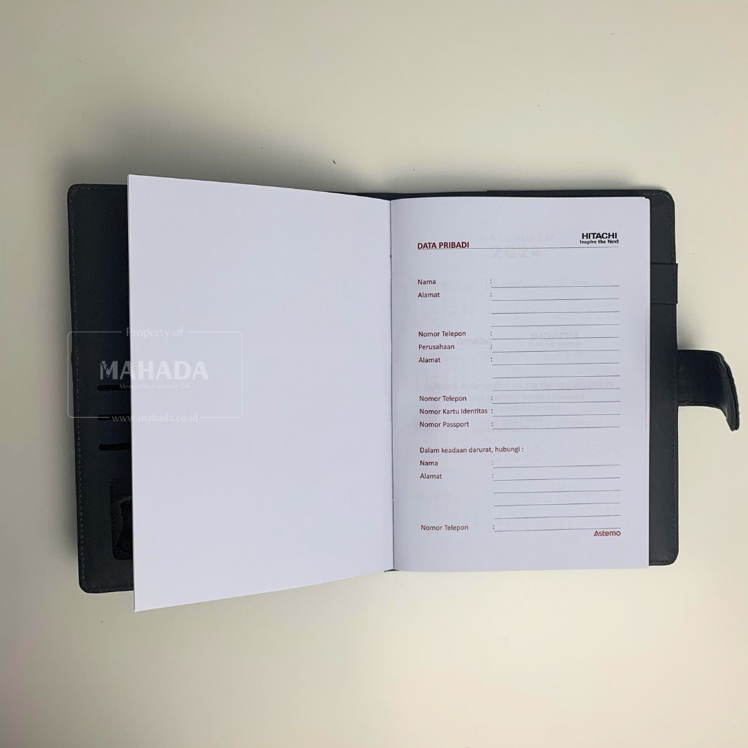 Buku Agenda Dengan Cover Berbahan Kulit Dan Cover Buku Softcover Desain Custom Logo Perusahaan (6)