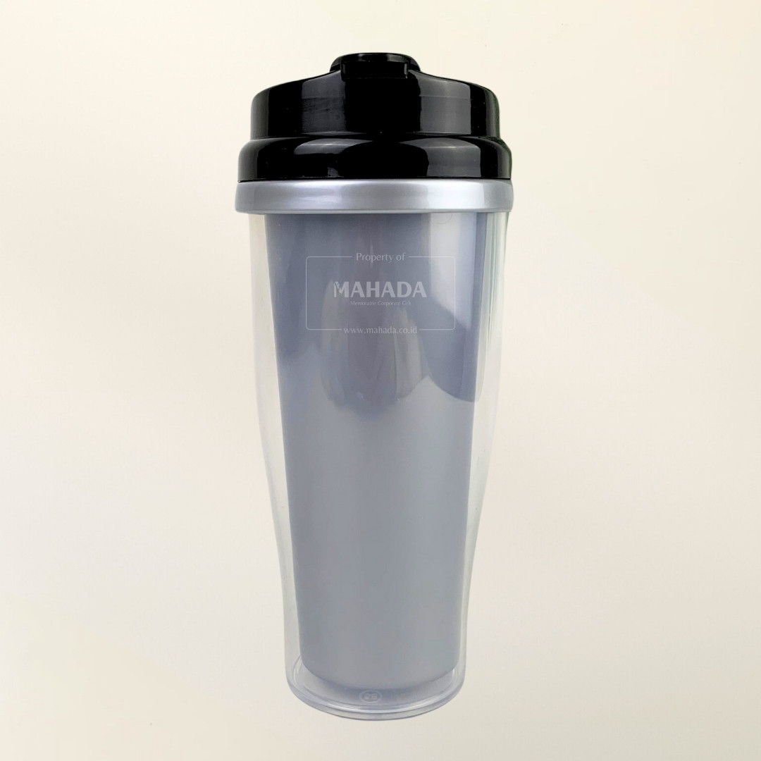 Tumbler Custom Berbahan Plastik Dengan Model Insert Paper Warna Hitam (1)